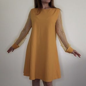 Bright Yellow Long Sleeve with Pearls